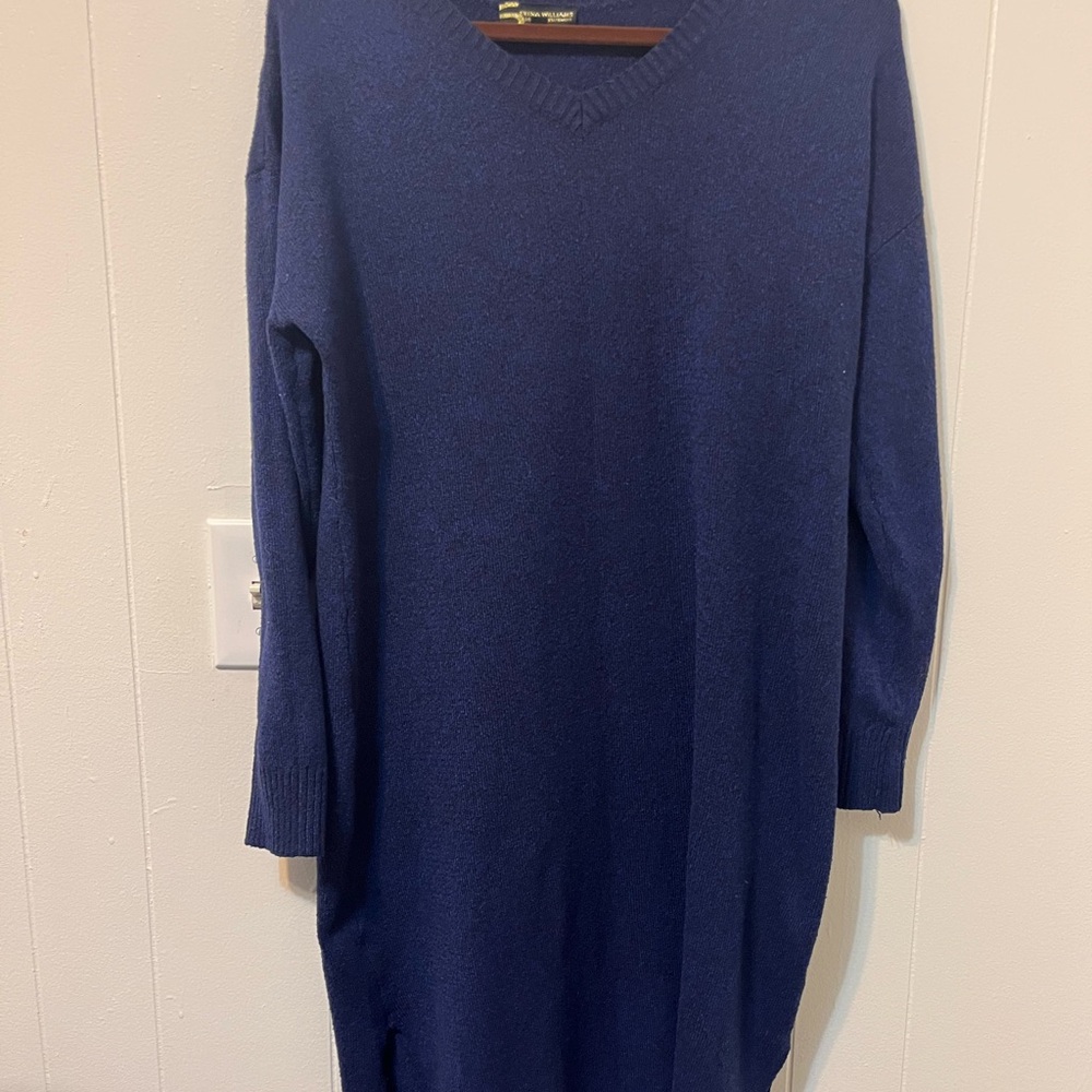 Women's Blue V-Neck Sweater/ never worn!